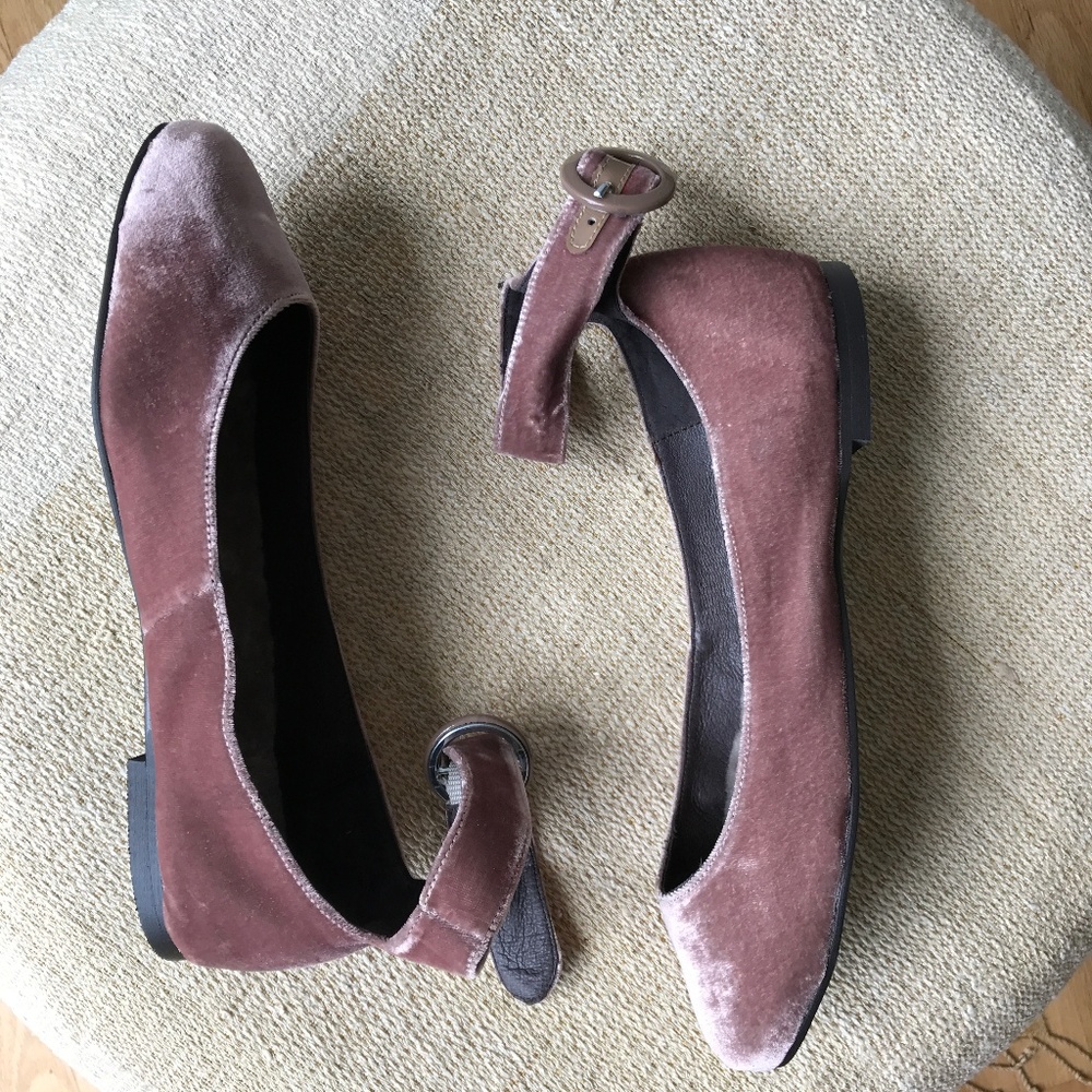 Anthropologie: Velvet Ballet Flats Dusty Rose